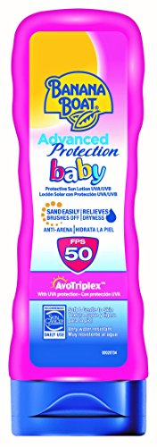 Banana Boat BABY Advanced Protection - Loción Solar Protectora para Bebés con Protección Muy Alta SPF 50+ , Resistente al Agua y Sin Fragancia , 180 ml