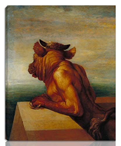 Berkin Arts George Frederic Watts Estirado Giclee Imprimir en Lienzo-Pinturas Famosas Arte Fino Póster-Reproducción Decoración de Pared Listo para Colgar(El minotauro)#NK