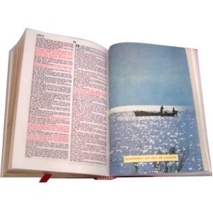 Bethlehem Gifts TM - Biblia de madera de olivo, diseño de letra roja rey James