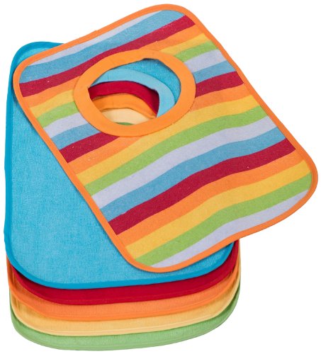 BIECO Paquete de 6 baberos babero bebé forrada con plástico, multicolor