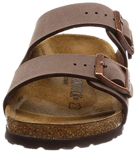 Birkenstock Arizona Birko-Flor Nubuck, Sandalias de Punta Descubierta Unisex Adulto, Marrón (Mocca Nubuk), 37 EU