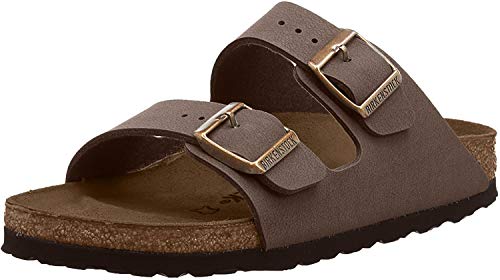 Birkenstock Arizona Birko-Flor Nubuck, Sandalias de Punta Descubierta Unisex Adulto, Marrón (Mocca Nubuk), 37 EU