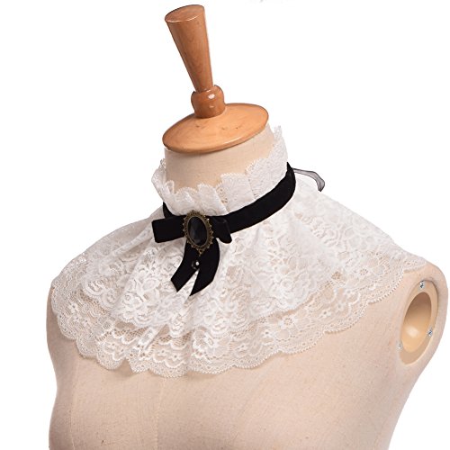 BLESSUME Vendimia Lolita Cuello Collar gótico Punk Cuello Fallar Cordón Cinta Encanto Cosplay Accesorios