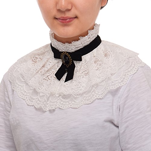 BLESSUME Vendimia Lolita Cuello Collar gótico Punk Cuello Fallar Cordón Cinta Encanto Cosplay Accesorios