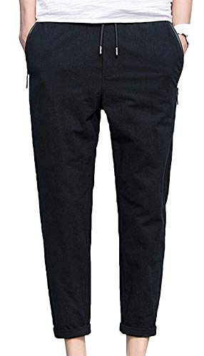 BOLAWOO Pantalones Largos De Carga De Verano para Hombres Pantalones De Ocio De Mode De Marca Algodón Puro Pantalones De Lino con Cordón Pantalones De Verano De Color Sólido Pantalones De Chándal