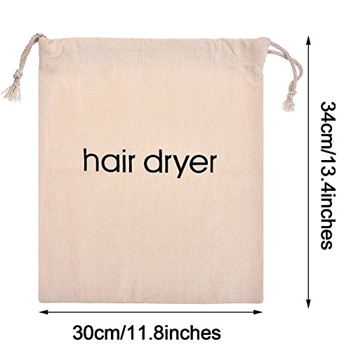 Bolsa de Secador de Pelo Bolsa con Cordón Bolsa de Hairdryer, 11,8 por 13,8 Pulgadas (Beige)