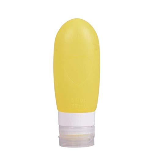 Botella De Almacenamiento Botellas De Tubo Comprimibles De Silicona De Viaje Recargables Prensa Crema Tarro Botella De Emulsión Para Champú, Acondicionador, Loción (Color: Negro, Tamaño: S), Yellow, L