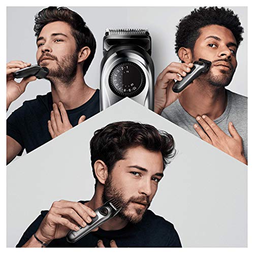 Braun Recortadora de Barba BT7240, Máquina Cortar Pelo, Recortadora y Cortapelos para Hombre, Cuchillas Metálicas Afiladas de Larga Duración, 39 Ajustes de Longitud, Color Negro/Gris Metalizado