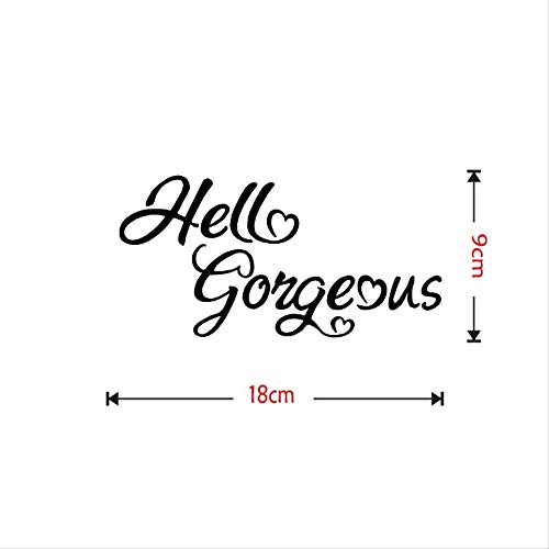 Calcomanía Decorativoetiqueta De Cristal De Espejo De Baño"Hello Gorgeous", Etiqueta De Pared Decorativa Creativa En Inglés