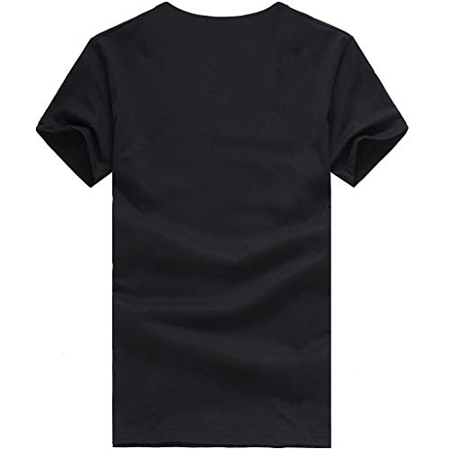 Camiseta de Mujer Manga Corta Corazón Impresión Blusa Camisa Cuello Redondo Basica Camiseta Suelto Verano Tops Casual Fiesta T-Shirt Original tee vpass (NegroF, S)