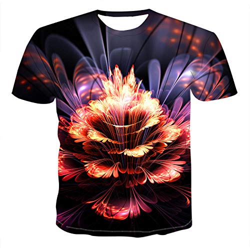 Camiseta para Hombre 、 Camiseta con Estampado de Alta definición en 3D de Star Light Camiseta de la Novedad Divertida de Ms./Hen Tops Casual de Manga Corta Unisex Apparel-L