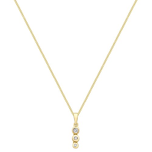 Carissima Gold Cadena con colgante de mujer con oro de 9 quilates, diamante, 46 cm