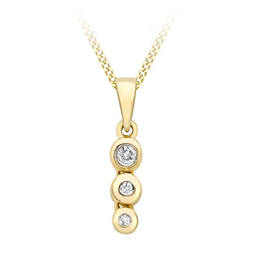 Carissima Gold Cadena con colgante de mujer con oro de 9 quilates, diamante, 46 cm