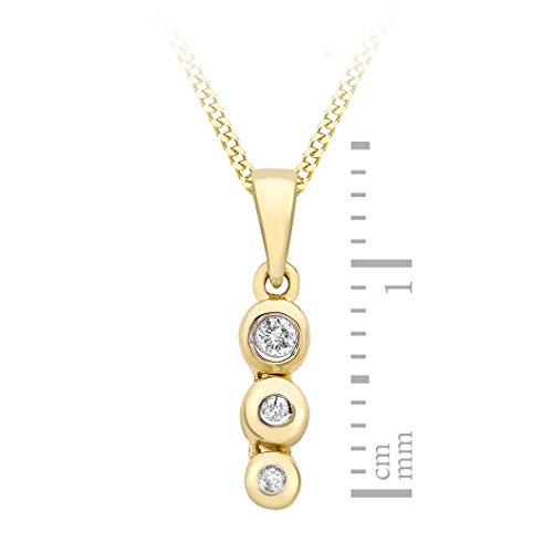 Carissima Gold Cadena con colgante de mujer con oro de 9 quilates, diamante, 46 cm