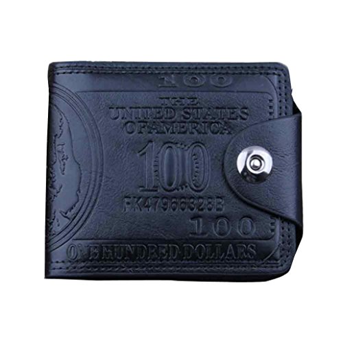 Cartera de pequeña Piel Monedero de Elegante y Moda Negro para Hombre por ESAILQ Q