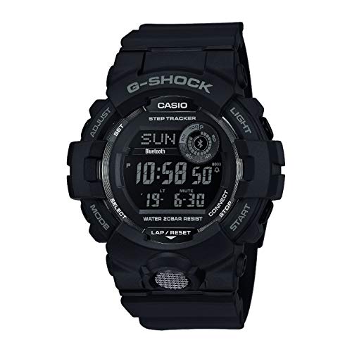 Casio G-SHOCK Reloj Digital, Contador de pasos, Sensor de movimiento, Aplicación de deporte gratuita para descargar, 20 BAR, Negro, para Hombre, GBD-800-1BER