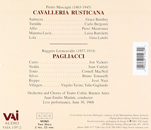 Cavalleria Rusticana/Pagliacci - Bergonzi, Vickers