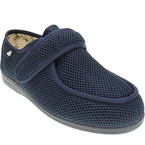 CELIARUIZ Wallaby-REJ Zapatilla Wallaby Rejilla Extra Ancho Especial Antibacteriana Sanitized Diabéticos Posoperatorio Ajuste Velcro Hombre Mujer Unisex Marino Talla 42