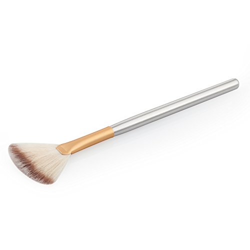 Cepillo Cosmético Contorno Forma De Abanico Cara Más Destacado Mezcla En Polvo De Maquillaje - Oro, 18.5 * 0.8 * 0.8 cm