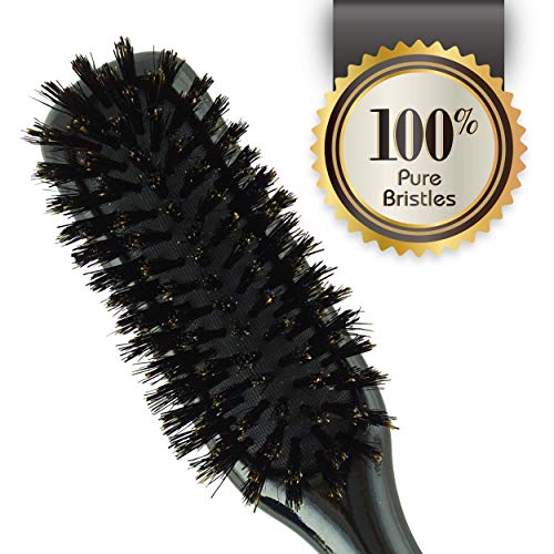 Cepillo de pelo de cerdas de jabalí estrecho - paleta de madera negra - accesorios para el cabello para todo tipo de cabello