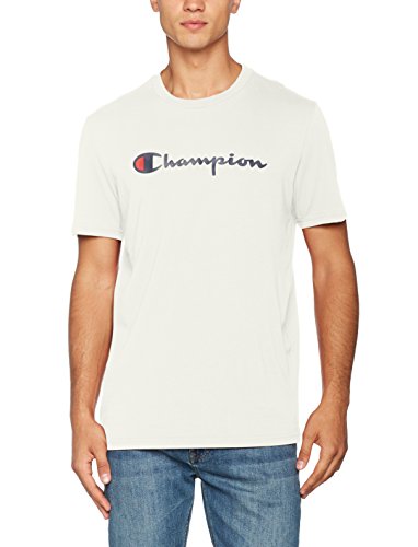 Champion Camiseta Classic Logo, Ecru, XXL para Hombre