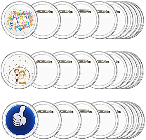 Chapas Ropa Personalizados FOGAWA 30pz Chapas Plásticas con Alfiler de 6cm Chapas Pin Transparentes de Acrílico para Actividades de Bricolaje para Niños y Creativas