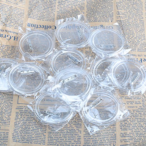 Chapas Ropa Personalizados FOGAWA 30pz Chapas Plásticas con Alfiler de 6cm Chapas Pin Transparentes de Acrílico para Actividades de Bricolaje para Niños y Creativas