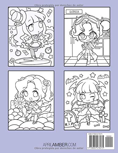 Chicas Chibi Libro Para Colorear 1: Para Niños, con Tiernos y Amables Personajes Kawaii En Escenas de Anime y Manga Fantasiosos y Divertidos