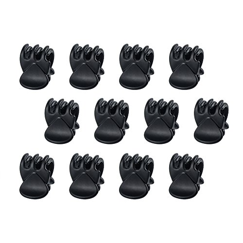 CINEEN 12Pcs Garra de Pelo Negro Plástico Mini horquilla 6 garras del pelo Pinza Abrazadera para las mujeres