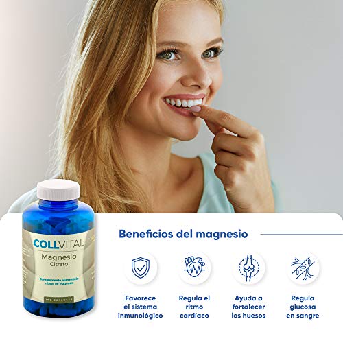 Citrato de Magnesio natural 180 cápsulas de 400mg vitaminas para el cansancio suplemento para 6 meses. Suplementos deportivos en capsulas que evitan la fatiga y el cansancio.