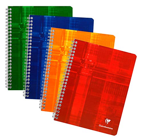 Clairefontaine 8811C - Lote de 1 Cuadernos con espirales A5 MAXI rayado francés (Séyès) de 224 páginas, colores surtidos