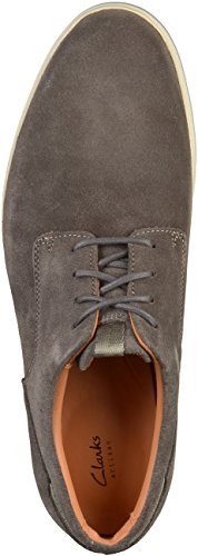 Clarks Vennor Walk, Zapatos de Cordones Derby para Hombre, Gris (Grey Suede-), 43 EU