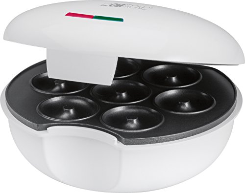 Clatronic DM 3495 Máquina para Hacer Donuts o Rosquillas, Placa Ant, 900 W, Plástico, Blanco