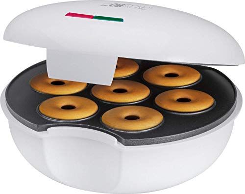 Clatronic DM 3495 Máquina para Hacer Donuts o Rosquillas, Placa Ant, 900 W, Plástico, Blanco