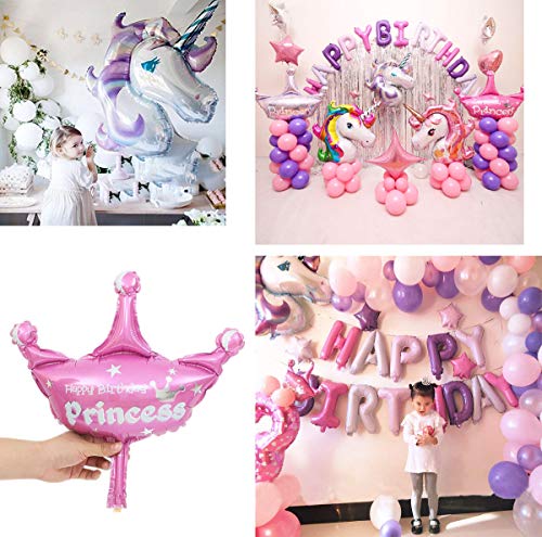 Clerfy Acc 46 Suministros de Cumpleaños Decoraciones de Fiesta Unicornio Globos