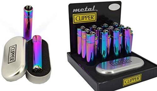 Clipper Rainbow Lighter Metal Flint (Mixed Icy Colours) by SunnyDealsÃ‚Â® UK by Clipper