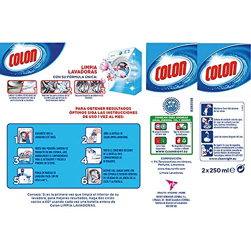 Colon Limpialavadoras - Limpiador de lavadora y antiolor - pack de 2 usos