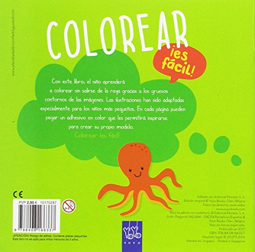 Colorear ¡es fácil! Tigre: Más de 30 adhesivos reutilizables