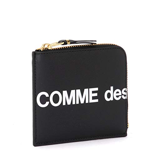 Comme des Garçons Wallet Cartera Huge Logotipo cierre de L de piel negra