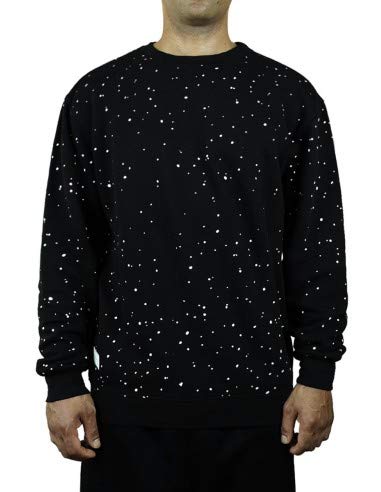 CONFUSION Sudadera Marca Manga Larga Dots Gradient Black Crew Neck en Negro con Degradado de Arriba Abajo. 100% algodón (L)