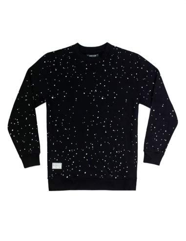 CONFUSION Sudadera Marca Manga Larga Dots Gradient Black Crew Neck en Negro con Degradado de Arriba Abajo. 100% algodón (L)