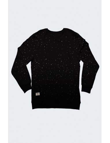 CONFUSION Sudadera Marca Manga Larga Dots Gradient Black Crew Neck en Negro con Degradado de Arriba Abajo. 100% algodón (L)