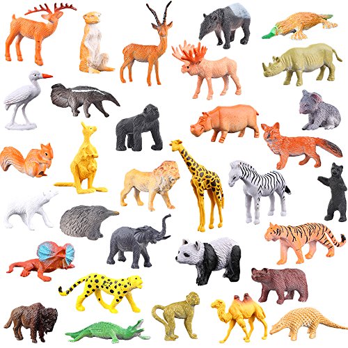 Conjunto de Juguetes Animales de Mini Selva de 54 Piezas,Favoritos de Fiesta de Animales de Mundo Zoológico para Chicos, Conjunto de Juguetes de Animales de Granja Pequeños de Bosque para los Niños