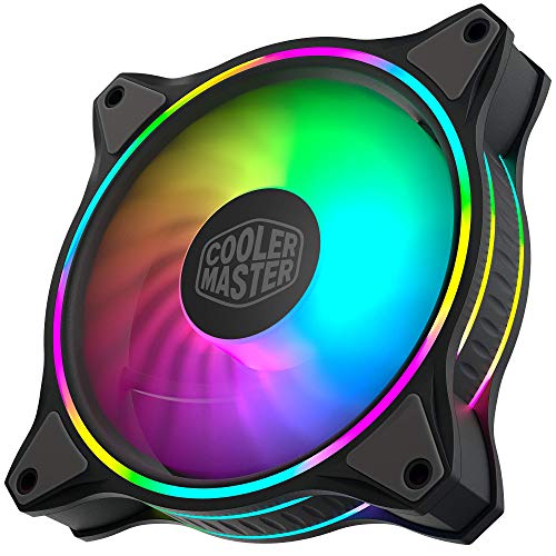 Cooler Master MasterFan MF120 Halo Duo-Ring Addresable RGB Lighting 120 mm Fan, Almohadillas de Goma absorbentes, 4 Pines 12 V PWM Static Pressure for Computer Case & Liquid (MF120 Halo)