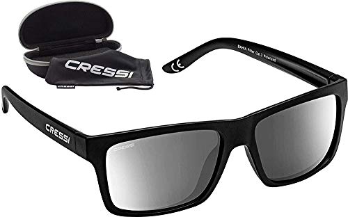 Cressi Bahia Flotantes Sunglasses Gafas De Sol Deportivo, Unisex adulto, Negro/ Lentes espejados