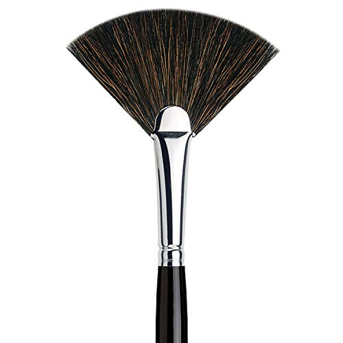 Da Vinci Pinceles/Pinceles Make Up/Pinceles Highlighter/Fan Brush strobing/Fan Pincel, pelo auténtico (extrafeines pelo de cabra), 1er Pack (1 x 1 pieza)