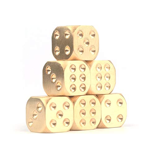 Dados de Metal de Bronce - Dados de Metal de Bronce Cobre Puro Dados sólidos de Metal Pulido a Mano Suministros de Barra para el Juego de Mesa D & D Juguetes creativos - Oro