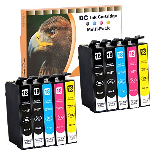 D&C 10er Set Cartuchos de Tinta Cartuchos de impresora (No Original) para Epson Expression Home XP de 102,202,205,212,215,225,30,302,305,312,313,315,322,325,33,402,405,405 WH,412,413,415,422,425