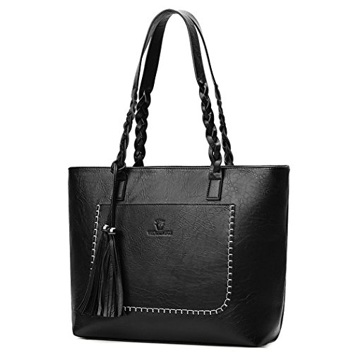 DEERWORD Para mujer Bolsos bandolera Carteras de mano Bolsos totes Carteras de mano con asa Cuero Fekete