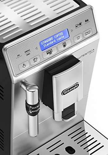 De'Longhi Autentica Plus - Cafetera Superautomática Espresso y Cappuccino, Depósito de Agua 1.4 l, Pantalla LCD y Panel Táctil, Acero Inoxidable, Molinillo Silencioso, 1450 W, ETAM 29.620.SB, Plata